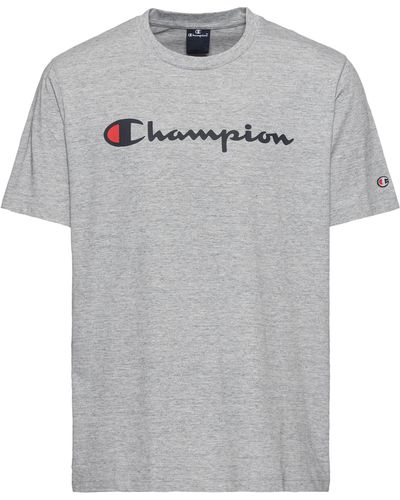 Champion Icons Crewneck T-Shirt Large mit Logo Print - Grau