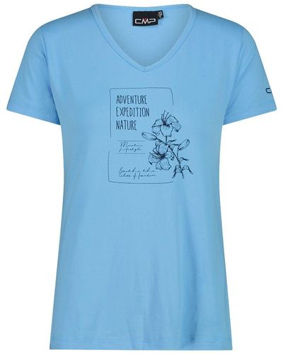 CMP Kurzarmshirt T-Shirt mit Aufdruck - Blau