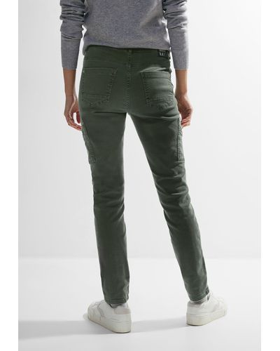 Cecil Gerade Jeans High Waist - Grün