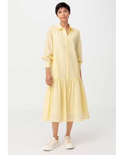 HESSNATUR A-Linien-Kleid aus reiner Bio-Baumwolle (1-tlg) - Gelb