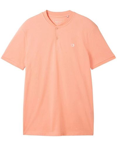 Tom Tailor T-Shirt basic polo with bomber collar - Pink