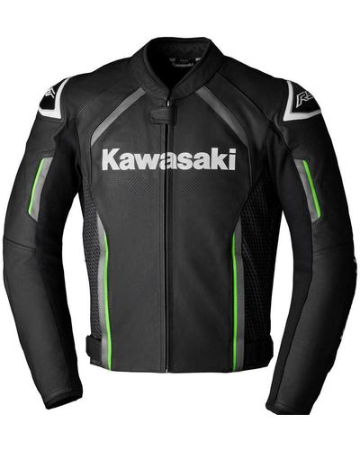 Kawasaki Motorradjacke Motorrad Lederjacke RIMINI - Schwarz