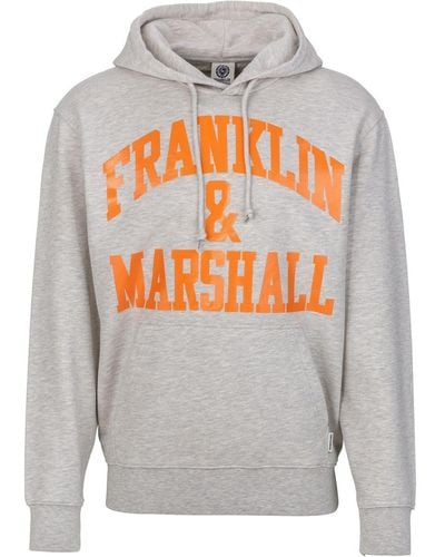 Franklin & Marshall Sweatshirt Oversized Kapuzenpullover mit überschnittenen Schultern - Grau