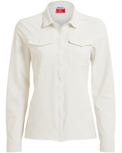 Craghoppers Funktionshemd NosiLife PRO Shirt III Langarm Hemd Insektenabweisend - Weiß