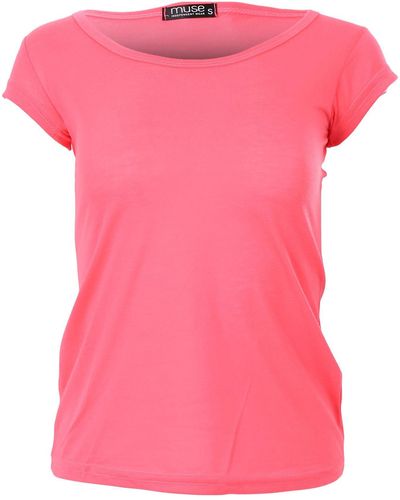 Muse Basic Kurzarm T-Shirt Skinny Fit 1001 - Pink