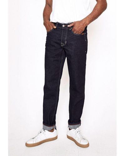Five Fellas Tapered-fit-Jeans MANSON nachhaltig, Italien, Stretch, coole Waschung - Blau