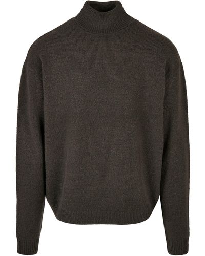 Urban Classics Rundhalspullover Oversized Roll Neck Sweater (1-tlg) - Braun