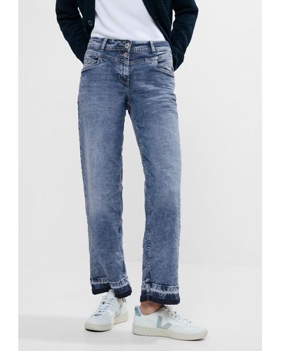 Cecil Loose-fit-Jeans High Waist - Blau