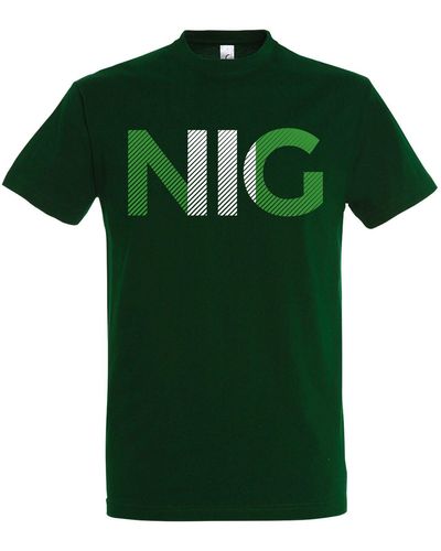 Youth Designz Nigeria T-Shirt im Fußball Look mit NIG Frontprint - Grün
