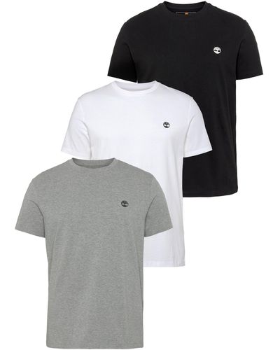 Timberland T-Shirt 3xPack Basic Jersey Crew Tee Slim Multi Color (Set, 3-tlg) - Schwarz