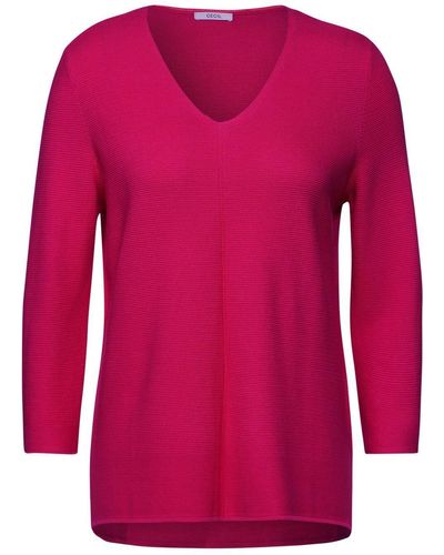 Cecil Sweatshirt TOS_Structured V-Neck - Pink