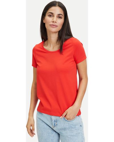 Tamaris T-Shirt mit Rundhalsausschnitt - Rot