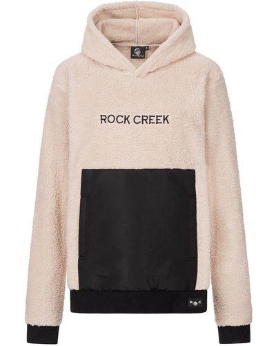 Rock Creek Sweatshirt Teddyfell Kapuzenpullover D-475 - Weiß