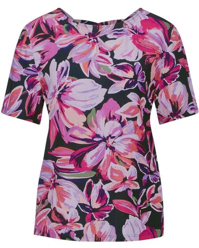 Street One T- LTD QR printed shirt w.crossed, magnolia pink