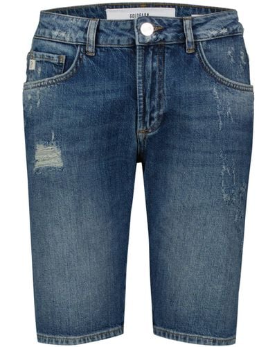Goldgarn 5-Pocket-Jeans Jeansshorts AUGUSTA (1-tlg) - Blau