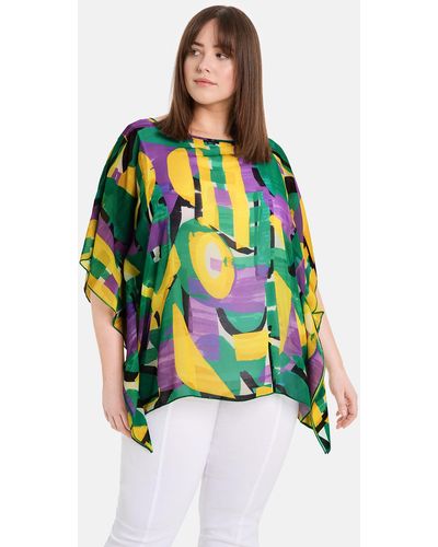 Samoon Tunika Oversized-Bluse im Lagenlook - Grün