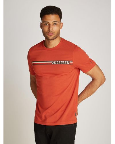 Tommy Hilfiger T-Shirt CHEST STRIPE TEE - Rot