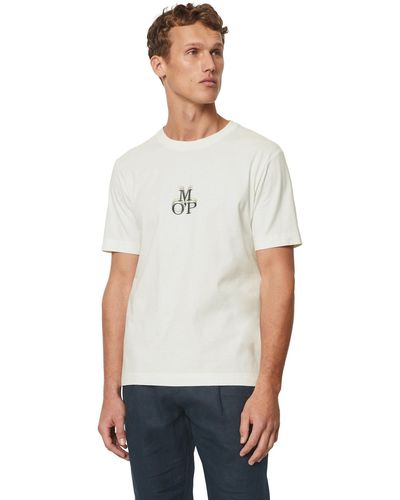 Marc O' Polo Shirt In softer Single Jersey-Qualität, Markenstickerei - Weiß