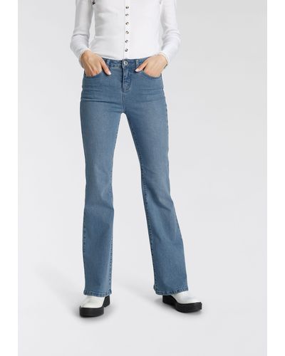AJC High-waist-Jeans in Flared Form im 5-Pocket-Style - Blau