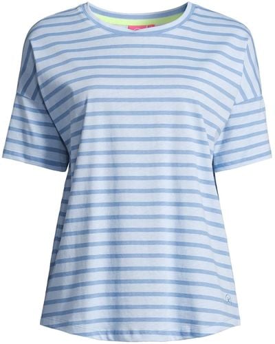 salzhaut T-Shirt Kurzarmshirt Lunken mit Streifen und Rundhalsausschnitt - Blau