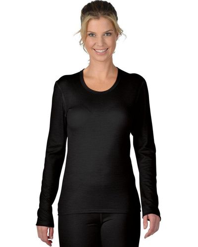 Trigema Kurzarmshirt Sportshirt aus Merinowolle (1-tlg) - Schwarz