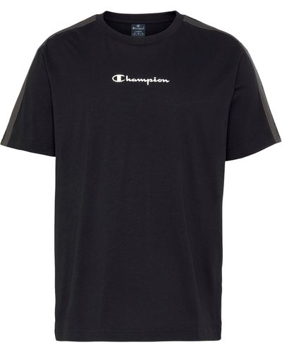 Champion Tape Crewneck T-Shirt small logo - Schwarz
