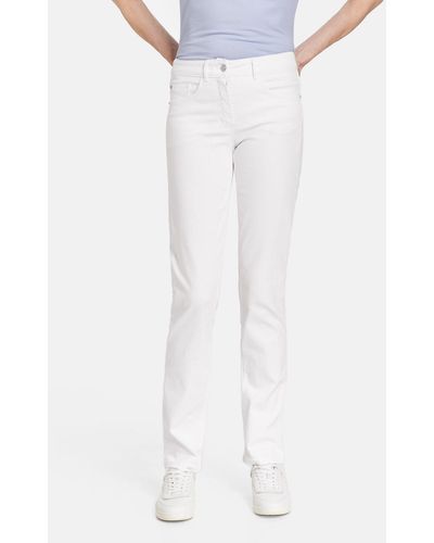 Gerry Weber Stretch- 5-Pocket Jeans SOLINE SLIM FIT Kurzgröße - Weiß