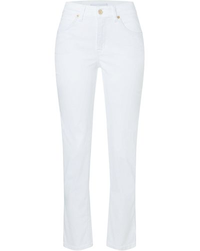 M·a·c Stretch-Jeans Melanie Gerade geschnitten - Weiß