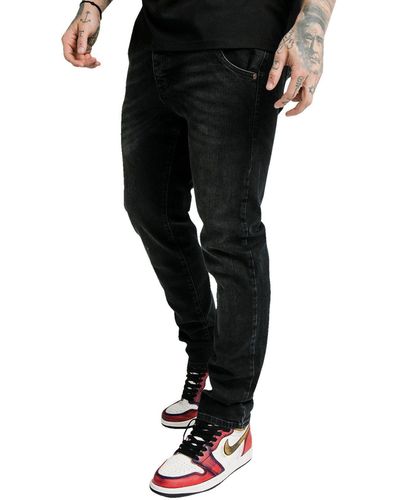 SIKSILK Jeans STRAIGHT CUT RECYCLED DENIM SS-18037 Black - Schwarz
