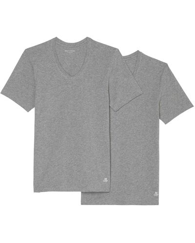 Marc O' Polo Essentials (2-tlg) t-shirt -ausschnitt v-neck - Grau