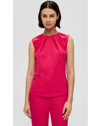 S.oliver Shirttop Ärmellose Bluse aus Jersey - Pink