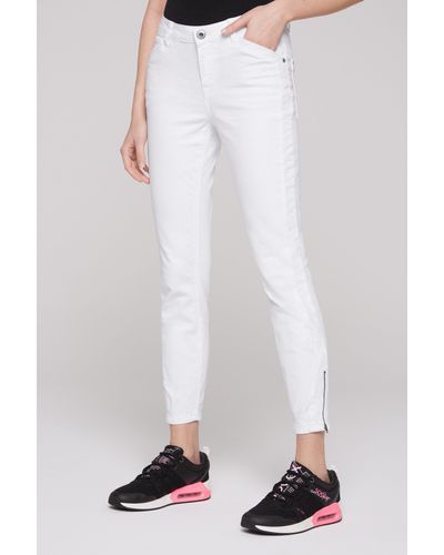 SOCCX Slim-fit-Jeans mit verkürztem Bein - Weiß