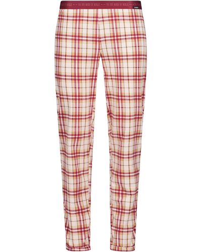 SKINY Pyjamahose Schlafanzughose kariert (1-tlg) Modisches Design - Rot