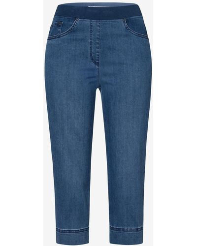 RAPHAELA by BRAX Regular-fit-Jeans PAMINA CAPRI, STONED,SLIGHTLY USED - Blau