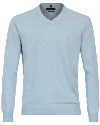 CASA MODA Sweatshirt Pullover V-Neck NOS - Blau