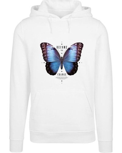 Mister Tee Kapuzenpullover Become The Change Butterfly Hoody - Blau