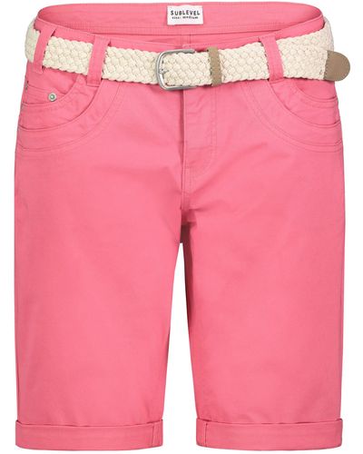 Sublevel Shorts Bermudas kurze Hose Baumwolle Jeans Sommer Chino Stoff - Pink
