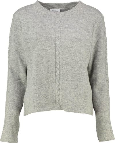 Felicitas Strickpullover Pullover grau in warmer Wollmix-Qualität