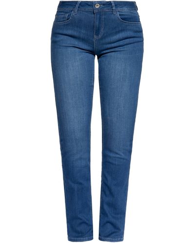 ATT Jeans ATT Relax-fit-Jeans Stella mit Doppelbund-Sattelnaht - Blau