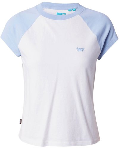 Superdry T-Shirt Essential (1-tlg) Stickerei, Plain/ohne Details - Blau