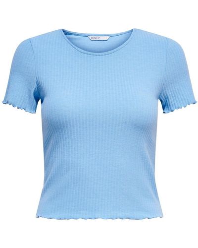 ONLY T-Shirt ONLEMMA /S SHORT TOP NOOS JRS - Blau