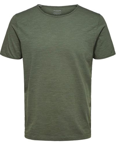 SELECTED T-Shirt MORGAN O-NECK TEE - Grün
