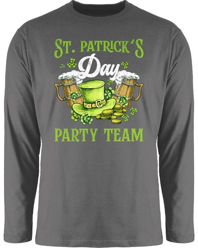 Shirtracer Rundhalsshirt Kostüm Team Party Irland Irish St. Patricks Day - Grau