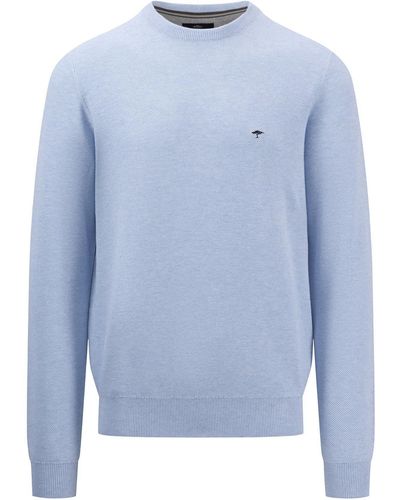 Fynch-Hatton Strickpullover Pullover aus Strukturstrick - Blau