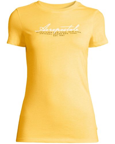 Aéropostale T-Shirt JULY (1-tlg) Stickerei - Gelb