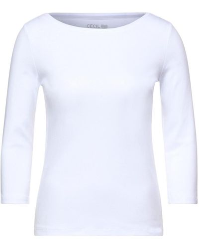 Cecil T-Shirt NOS Basic Boatneck - Weiß