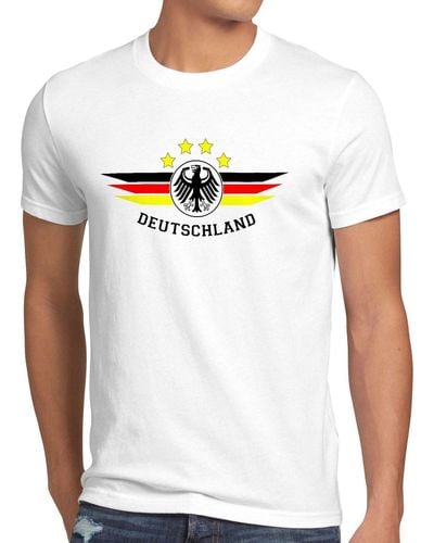 style3 Print- Deutschland T-Shirt EM 2024 Fussball Sport Olympia Adler - Weiß