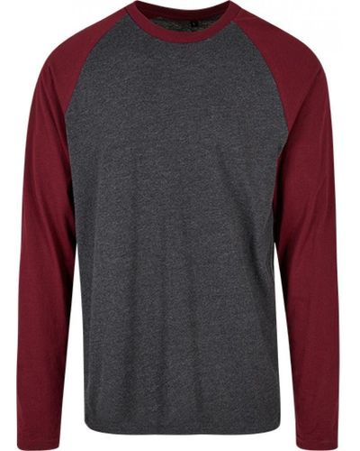 Build Your Brand Langarmshirt Men ́s Contrast Raglan Longsleeve T-Shirt XS bis 5XL - Blau