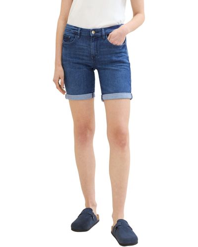 Tom Tailor Shorts Slim Fit Five-Pocket Jeansshorts Denim 7378 in Blau