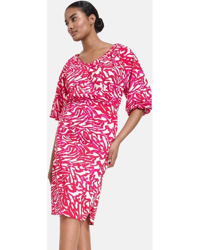Taifun Minikleid Festliches Kleid mit Volumenärmeln - Pink